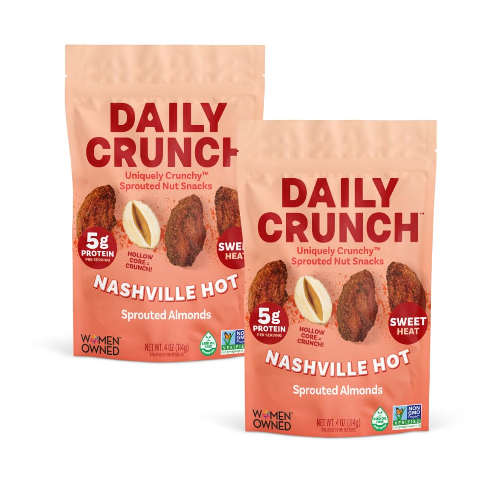 Daily Crunch sprouted almonds pack-1 showing crisp, protein-rich on-the-go snack