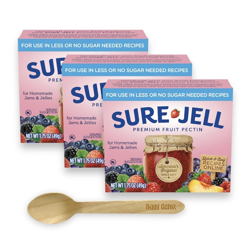 Daily Gemz Sure Jell low sugar pectin 3-pack bottles for thicker fruit jams