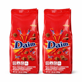 Daim chocolate bags two-pack showing almond toffee with creamy milk chocolate, great for sharing