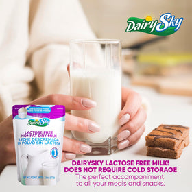 DairySky lactose-free milk powder used as coffee creamer.