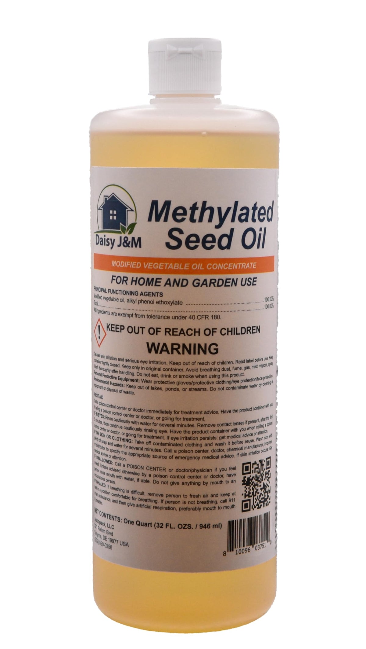 Daisy J&M MSO bottle pour illustrates improved herbicide uptake on leaves