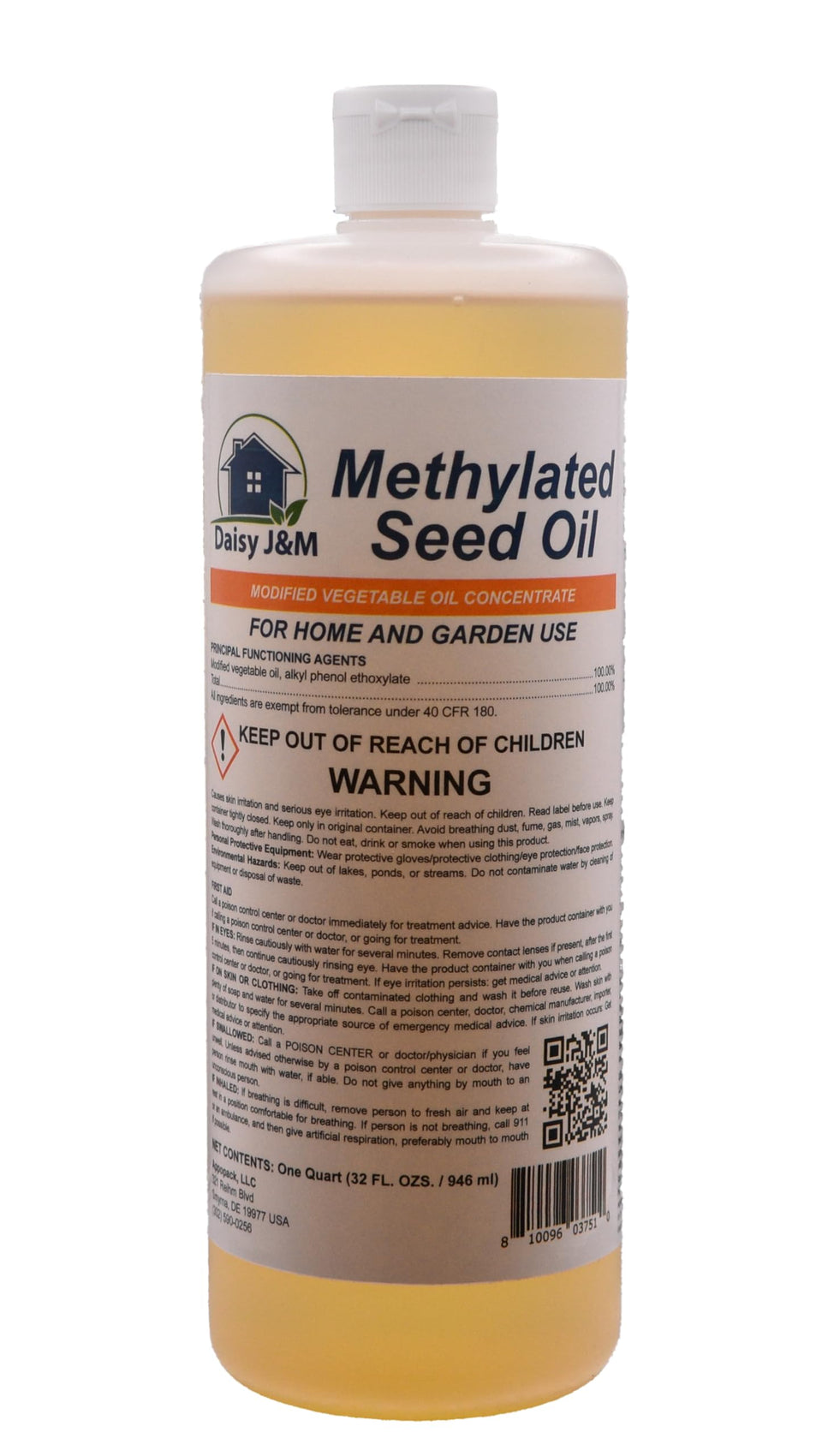 Daisy J&M MSO bottle pour illustrates improved herbicide uptake on leaves