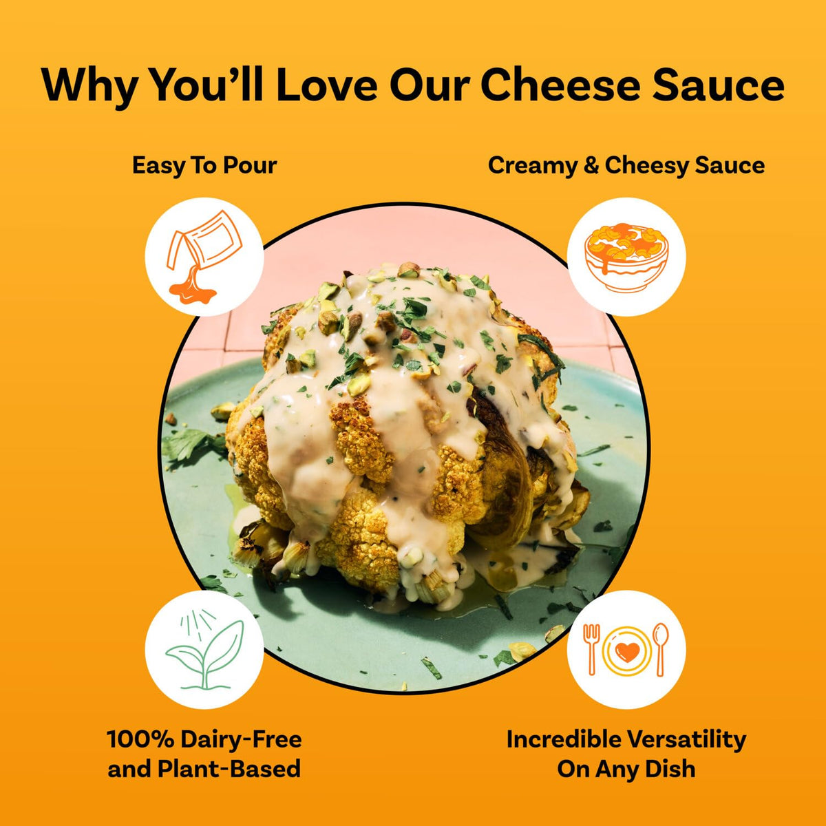 Daiya dairy-free Alfredo sauce label on the 8-pack carton.