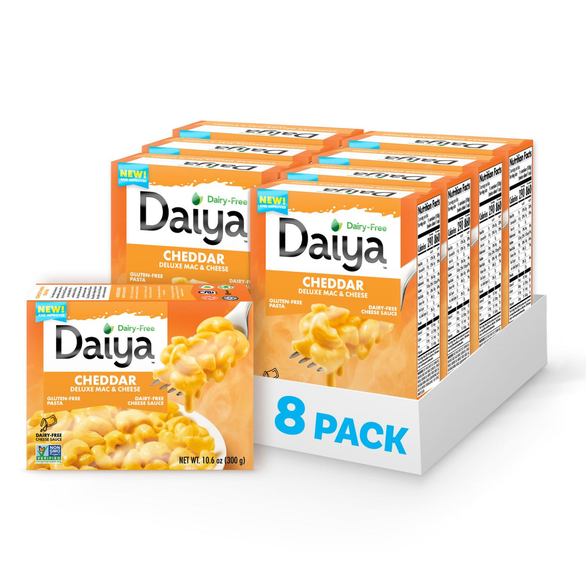 Daiya Cheddar Deluxe Mac pack-front highlights gluten-free, dairy-free comfort for busy weeknights.