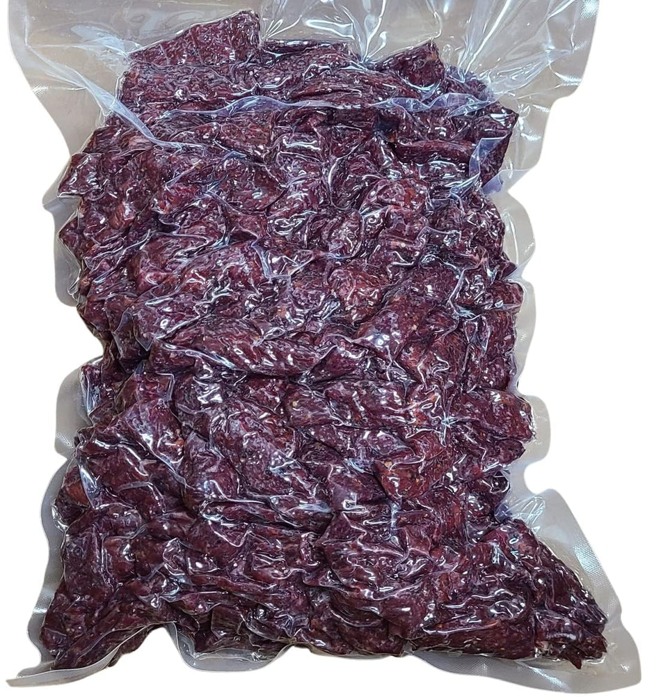 Dakota Trails Peppered Kippered Beef Jerky bulk bag front, ideal for camping.
