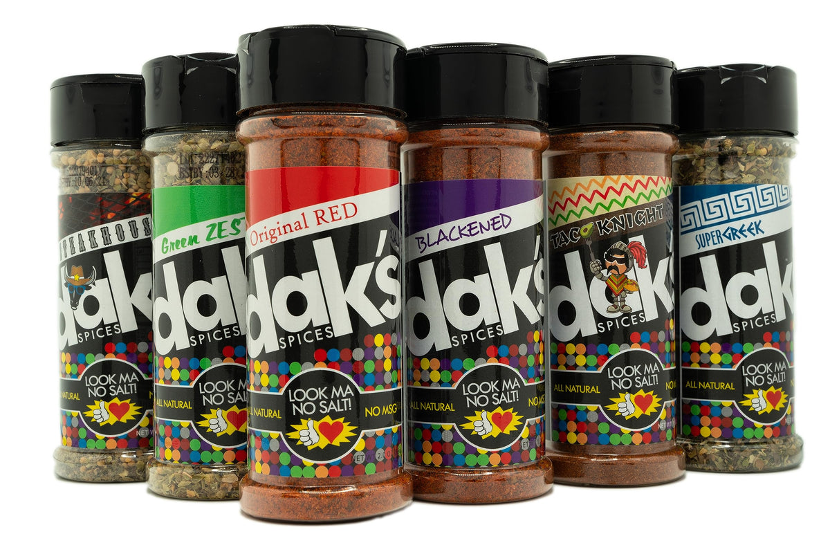 DAK'S Spices Steakhouse bottle pour adds bold, salt-free flavor to grilled steak