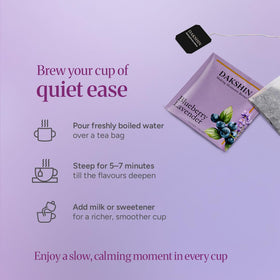 DAKSHIN Tea Sachets with lavender petals create a mindful pause