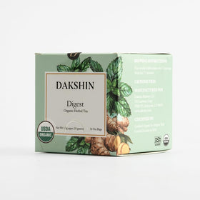 DAKSHIN Organic Digestive Tea Bags with ginger-peppermint for post-meal comfort