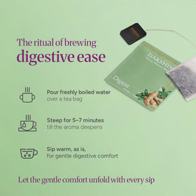 DAKSHIN Organic Digestive Tea Bags herbal soothing blend for calm moments