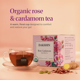 DAKSHIN blend with rose petals offers floral aroma and balanced sweetness.
