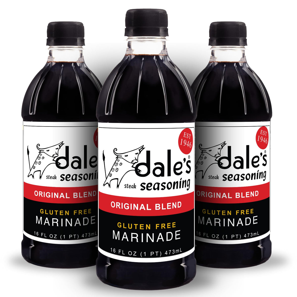 Dale's Original Steak Seasoning bottle pour highlighting instant flavor infusion for meats
