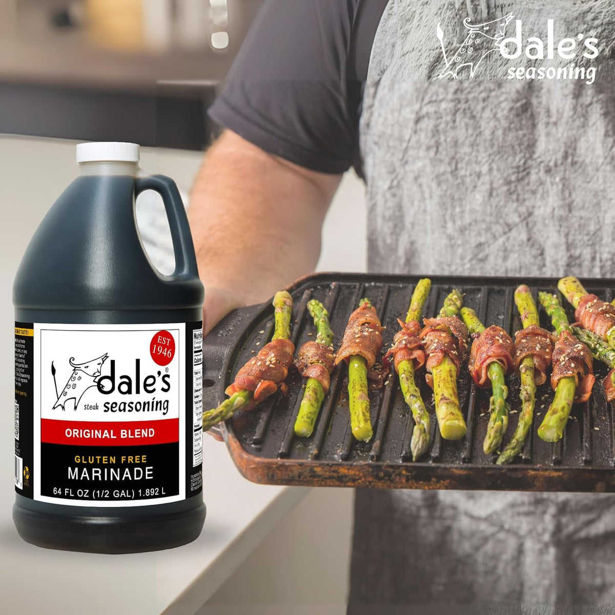 Family-size Dale's bottle on the table for shared meals.