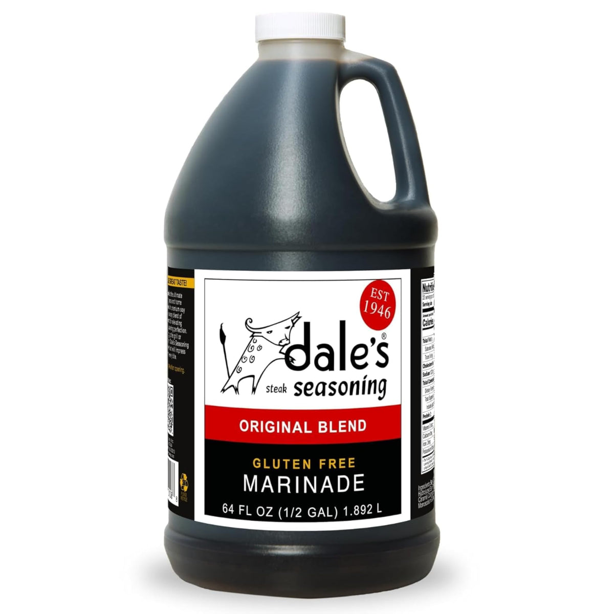 Dale's Seasonings gluten-free steak marinade bottle boosts rich flavor.