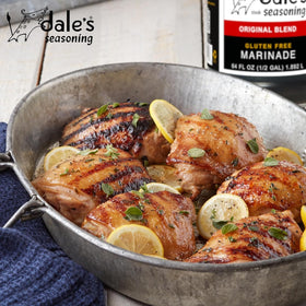 Grilling steak with Dale's Seasonings for a savory sear.
