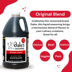 Pouring Dale's marinade to infuse quick, savory meals.