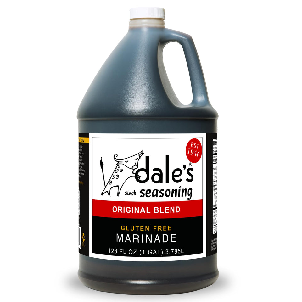 Dale's Steak Seasoning bottle pour on steak night for enhanced beef flavor