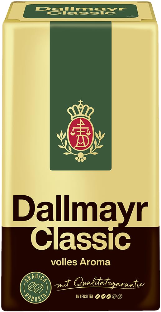 Dallmayr Classic Ground Coffee in vacuum pack preserves aroma for fresh brewing