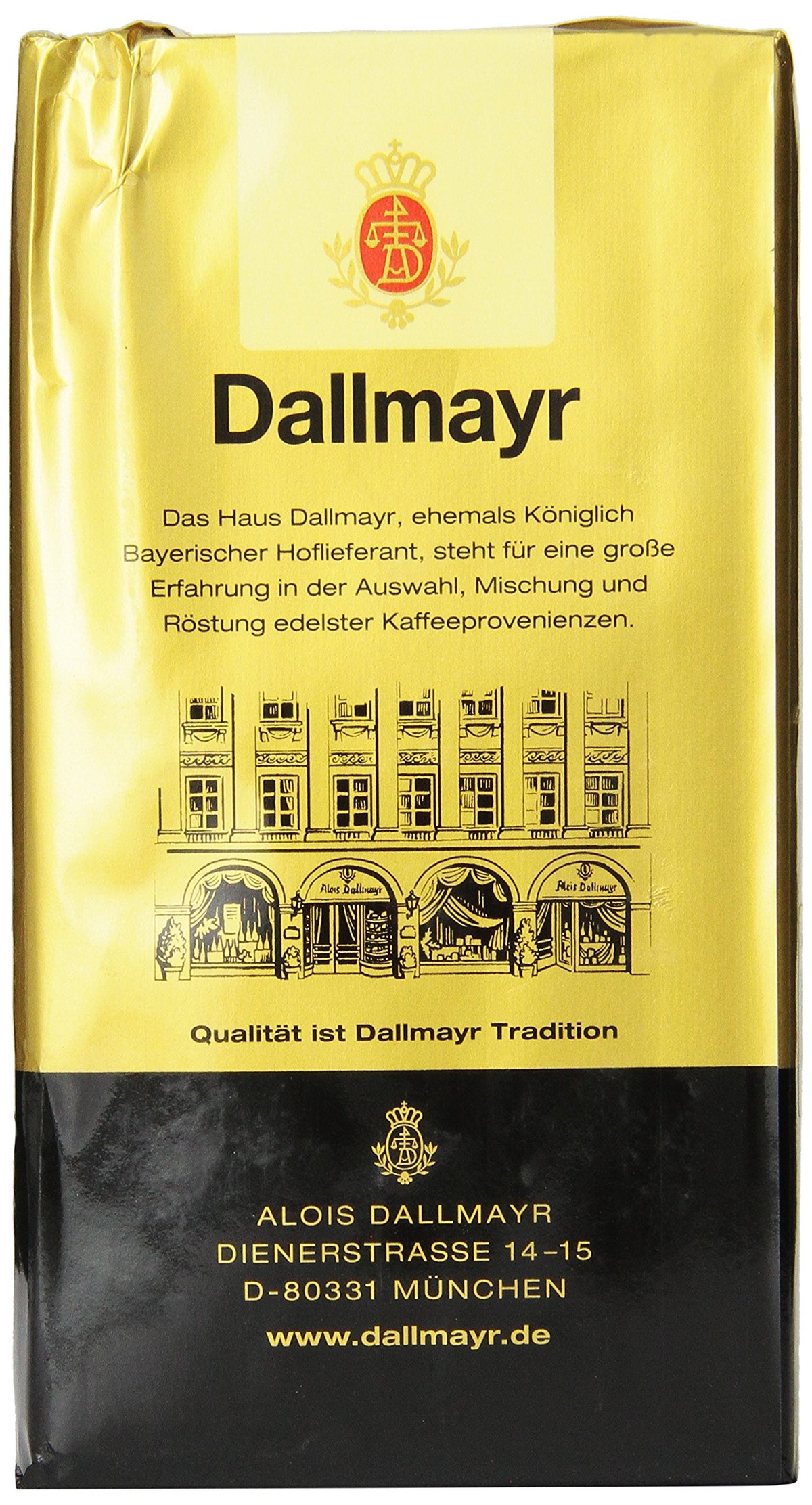 Dallmayr Decaffeinated Ground Coffee being brewed in a filter reveals its rich aroma.
