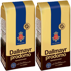 Dallmayr Prodomo whole bean coffee for fresh grind and aroma.