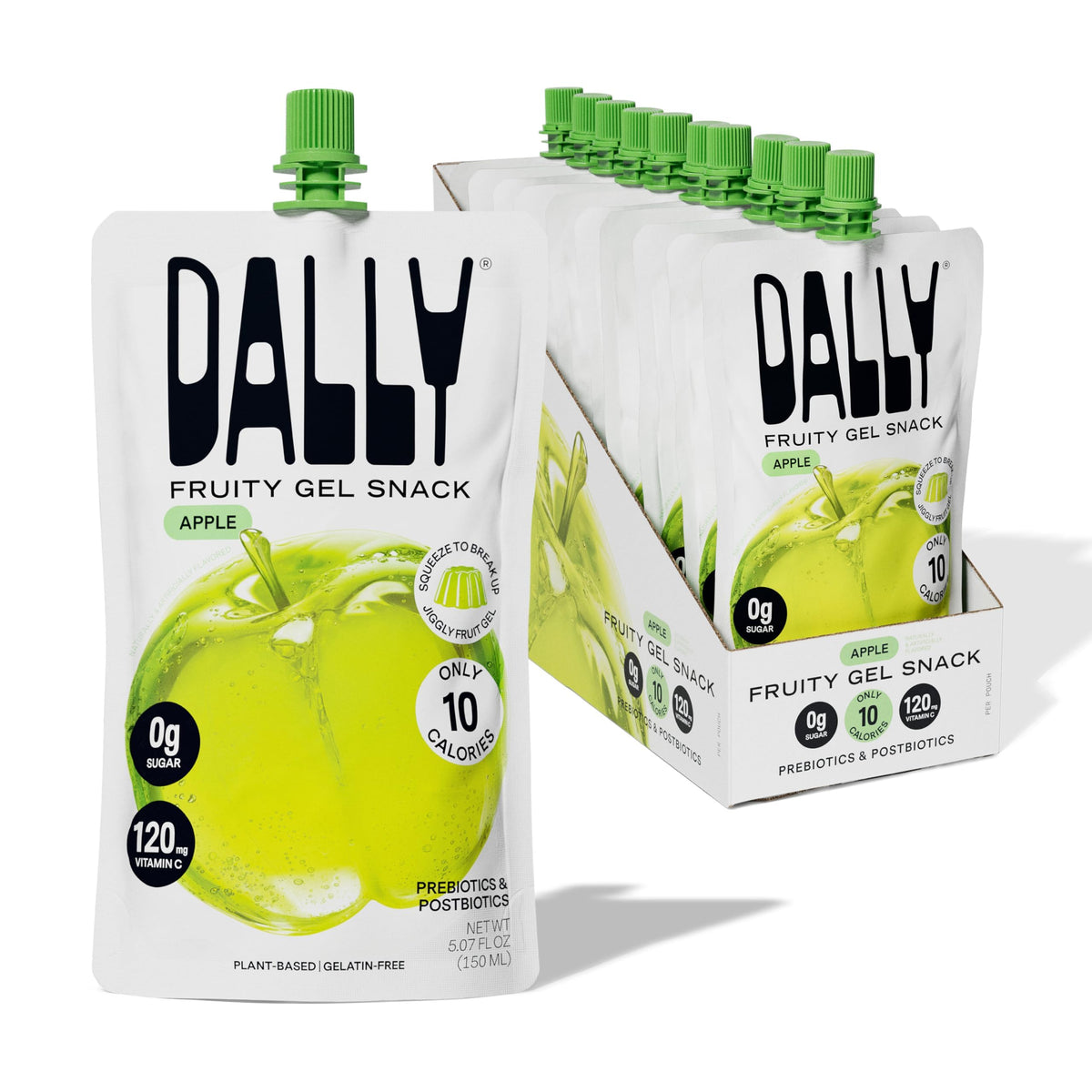 DALLY Apple Drinkable Konjac Jelly pouch showing a low-calorie, on-the-go snack with apple flavor