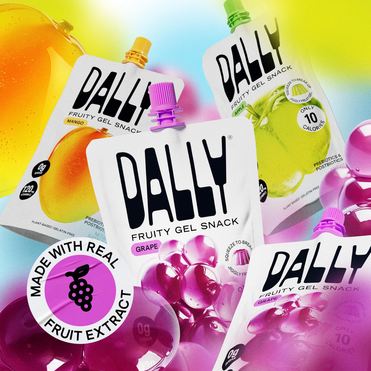DALLY grape jelly with vitamin C boost for skin radiance.