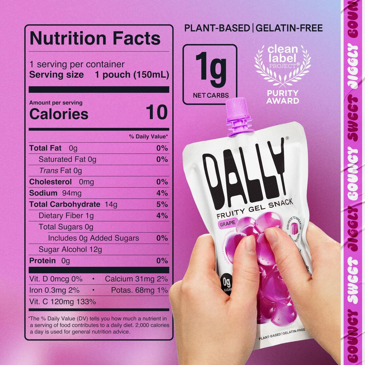DALLY Korean-inspired grape jelly pouch for easy tasting.