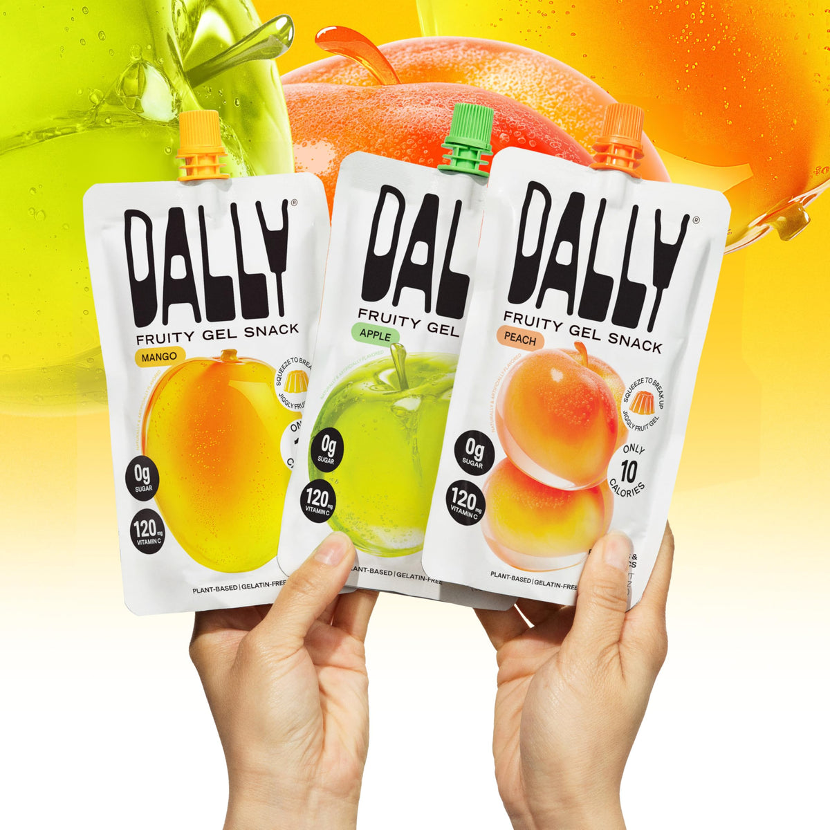 DALLY Mango konjac jelly pouch on-the-go snack for cravings.