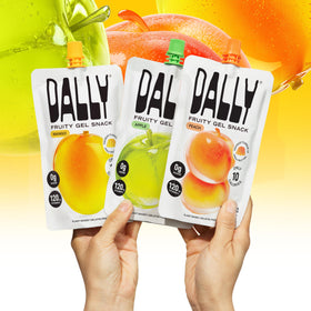 DALLY Mango konjac jelly pouch on-the-go snack for cravings.