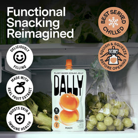 DALLY jelly texture crushable pouch showing easy opening