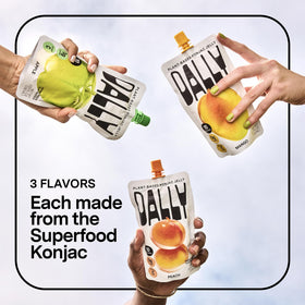 DALLY peach flavor close-up illustrating sugar-free keto-friendly snack
