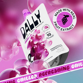 DALLY vegan gluten-free dairy-free konjac snack in a pouch.