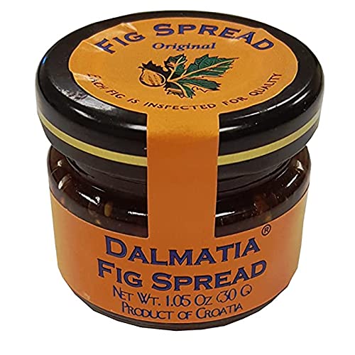 Dalmatia fig spread label highlights gluten-free and non-GMO ingredients.