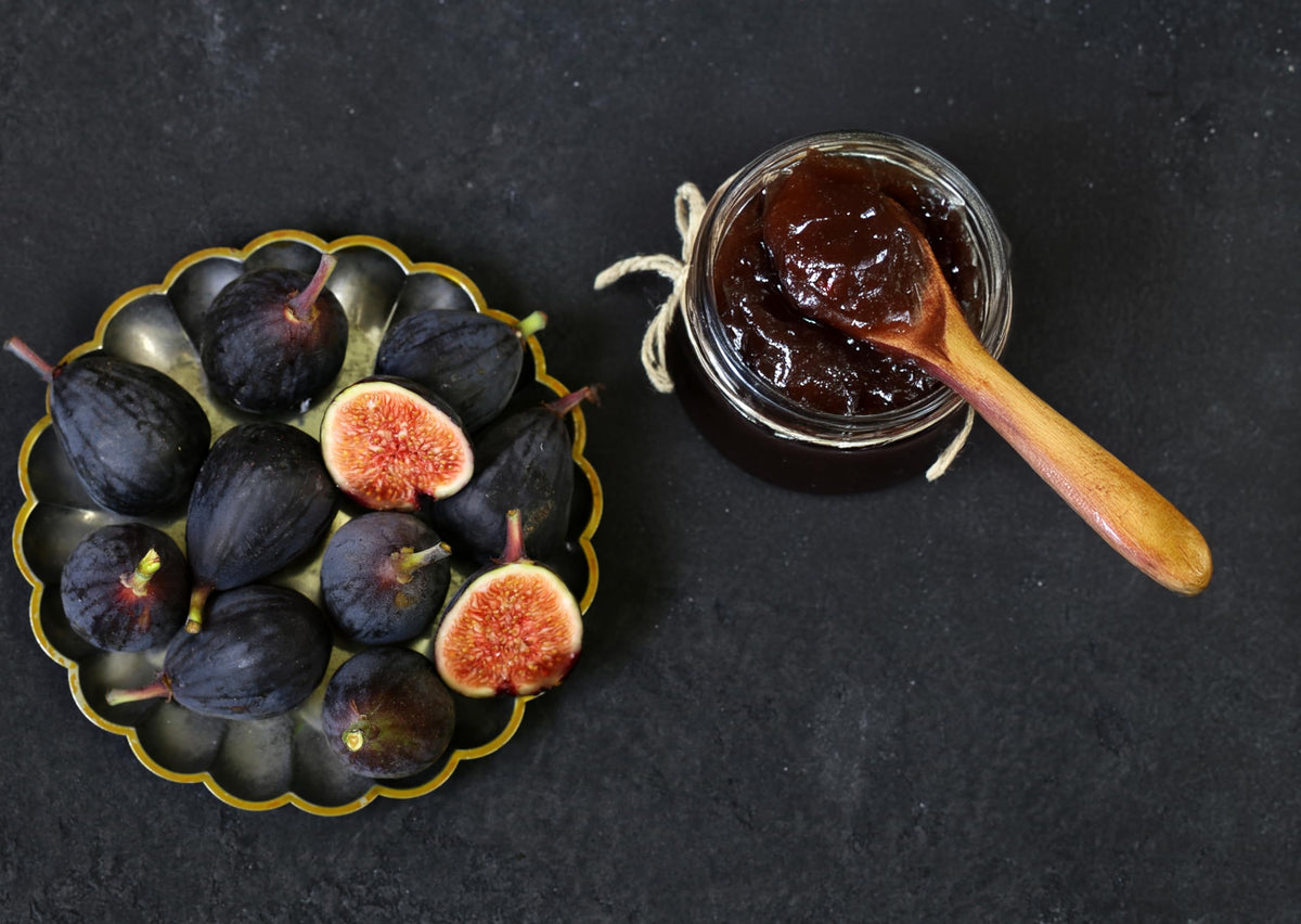 Dalmatia Fig Spread jar on pantry shelf signaling long-lasting freshness
