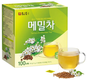 Damtuh buckwheat tea bags pack on box, showing nutty flavor