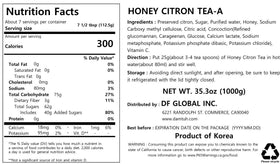 Damtuh Honey Citron Tea family jar on kitchen counter for everyday use.