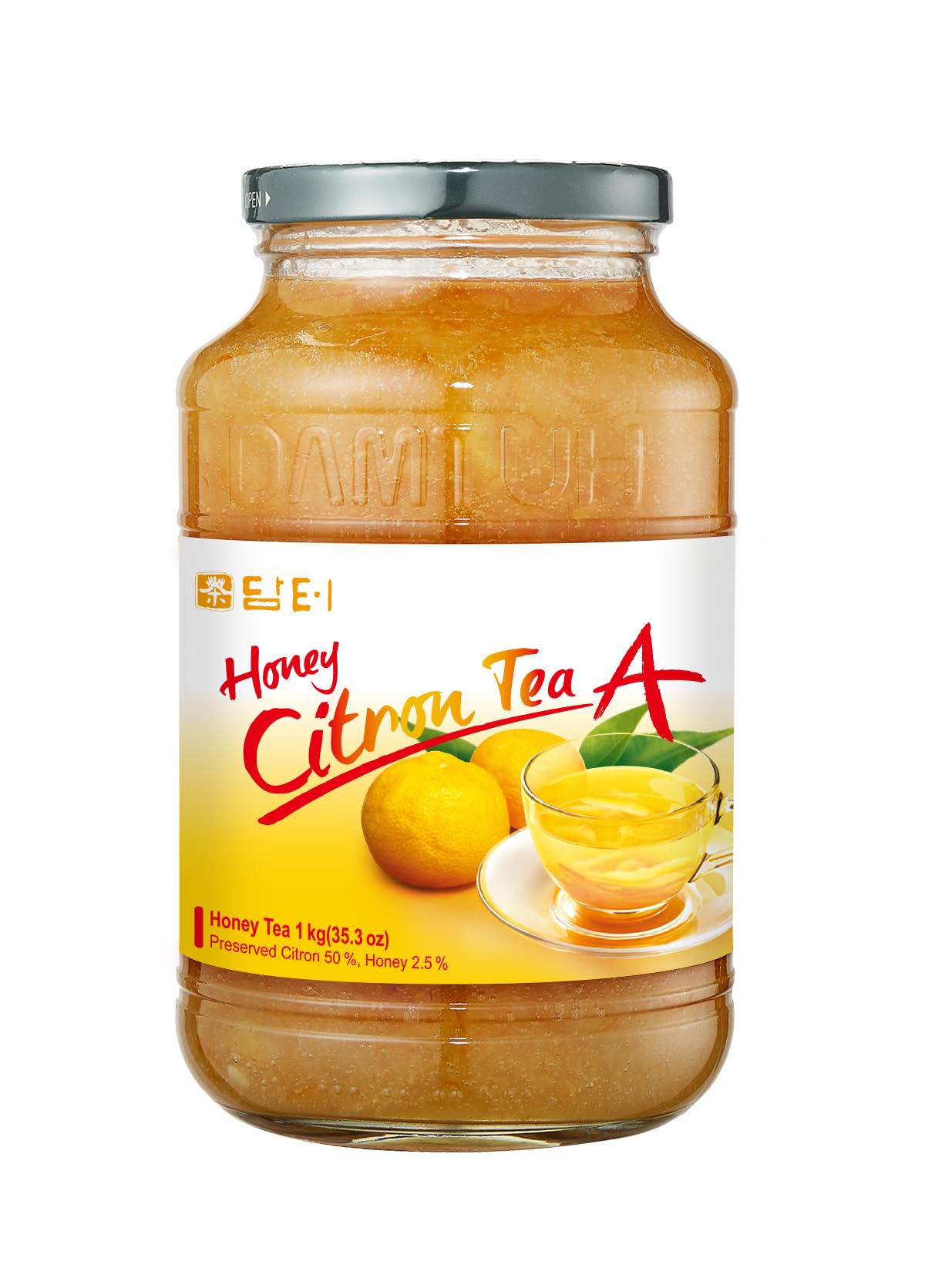 Damtuh Honey Citron Tea jar front view for family sharing.