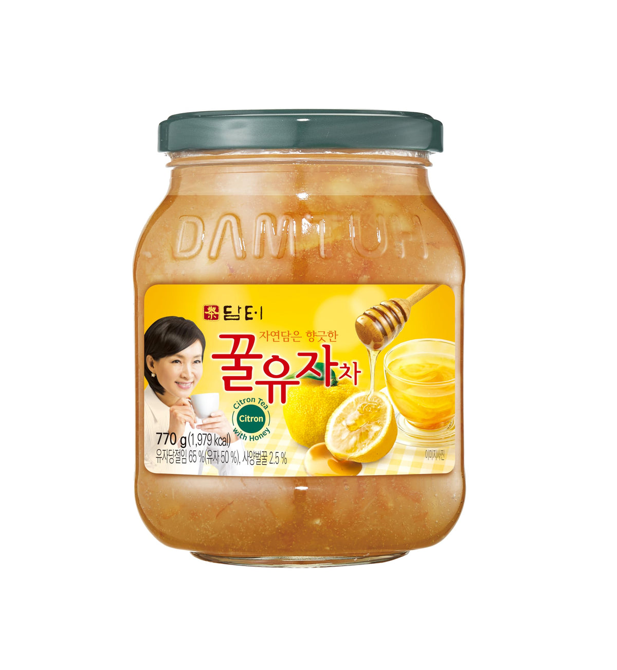 Damtuh Honey Citron Tea jar showcases rich citrus flavor for cozy evenings.