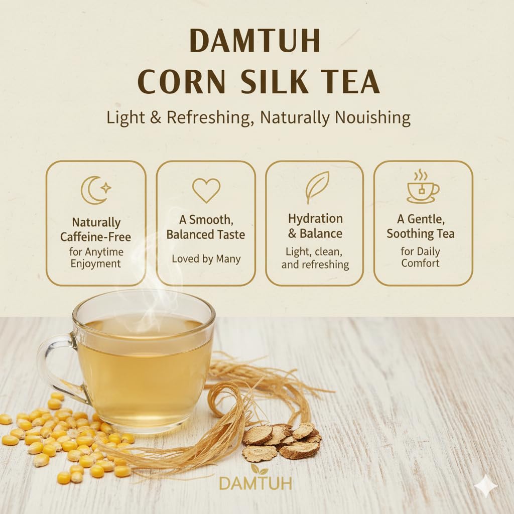 Damtuh iced corn silk tea, refreshing year-round option.