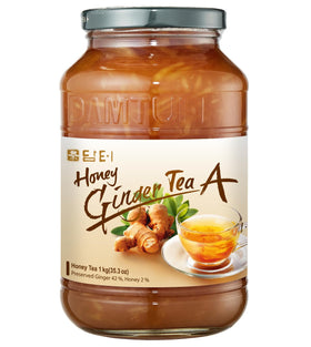 Damtuh Korean Honey Ginger Tea packaging featuring preserved ginger and honey