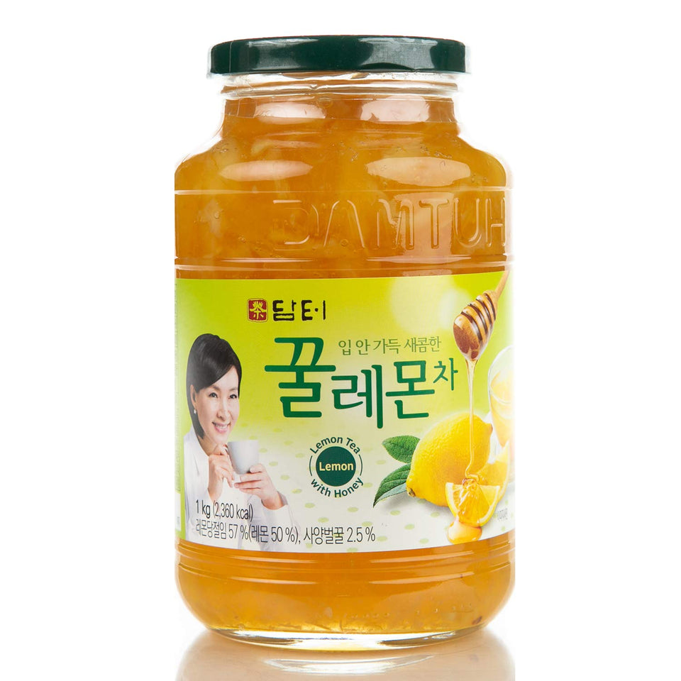 Damtuh Korean Honey Lemon Tea bottle showing bright marmalade base for hot tea.