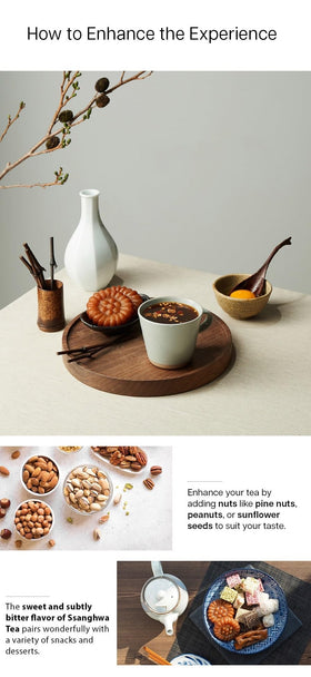 Damtuh Ssanghwa Tea dissolving in hot water for a soothing cup.