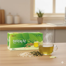Steaming Damtuh Genmaicha cup invites a comforting moment.