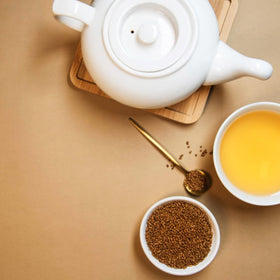 Damtuh tea bags displayed on kitchen counter for hot or cold use