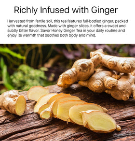 Damtuh tea spoon dissolving the honey ginger blend in hot water
