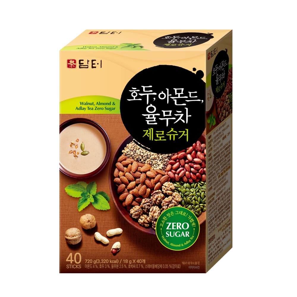 Damtuh walnut almond adlay tea stick in a warm cup, creamy latte vibe.