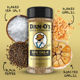 Dan-O's Cheesoning bottle finish with parmesan richness for savory meals.