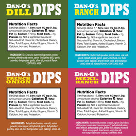 Dan-O’s Dips packaging and label shown for clean, convenient use