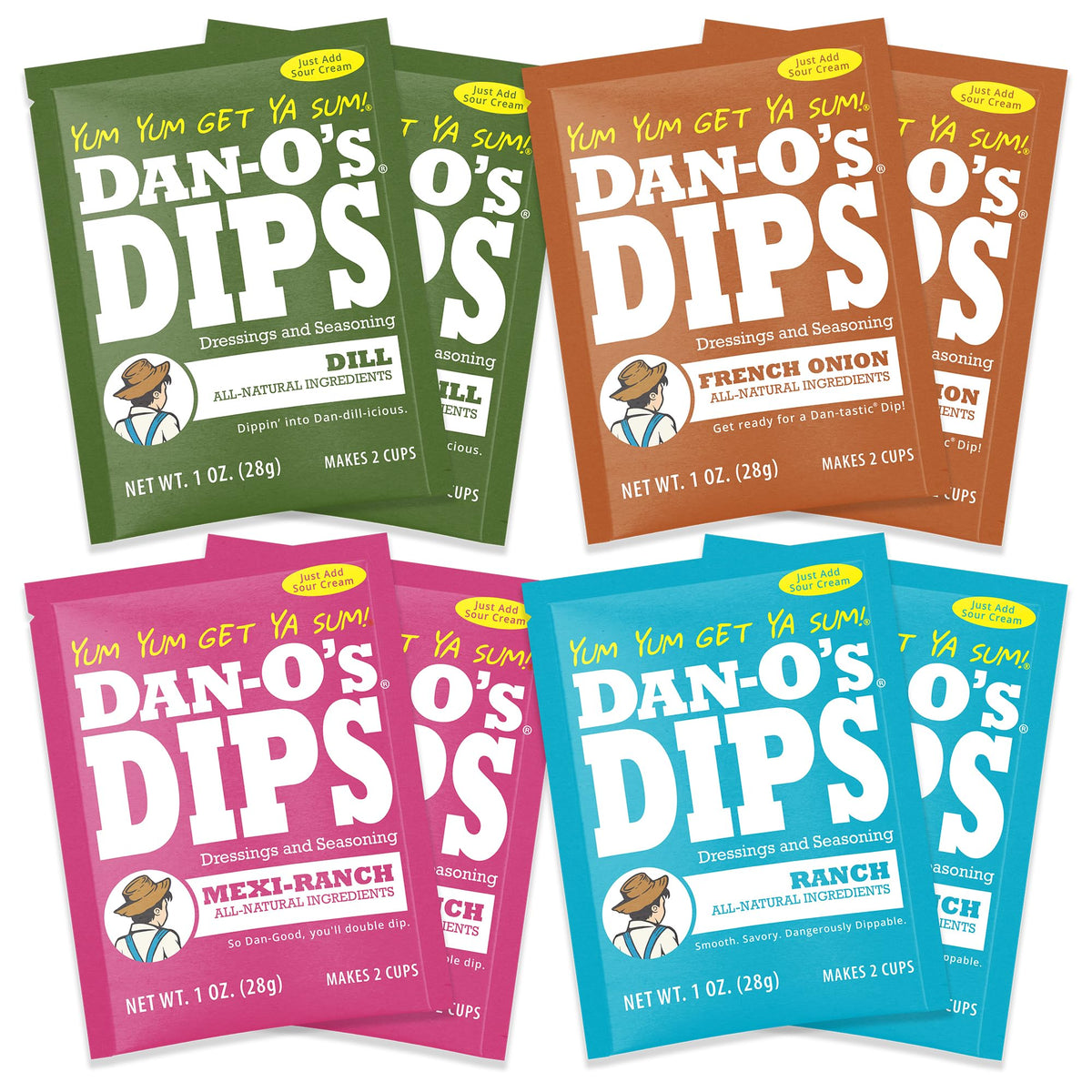Dan-O’s Dips Ranch flavor served in a bowl with chips for quick party snacking