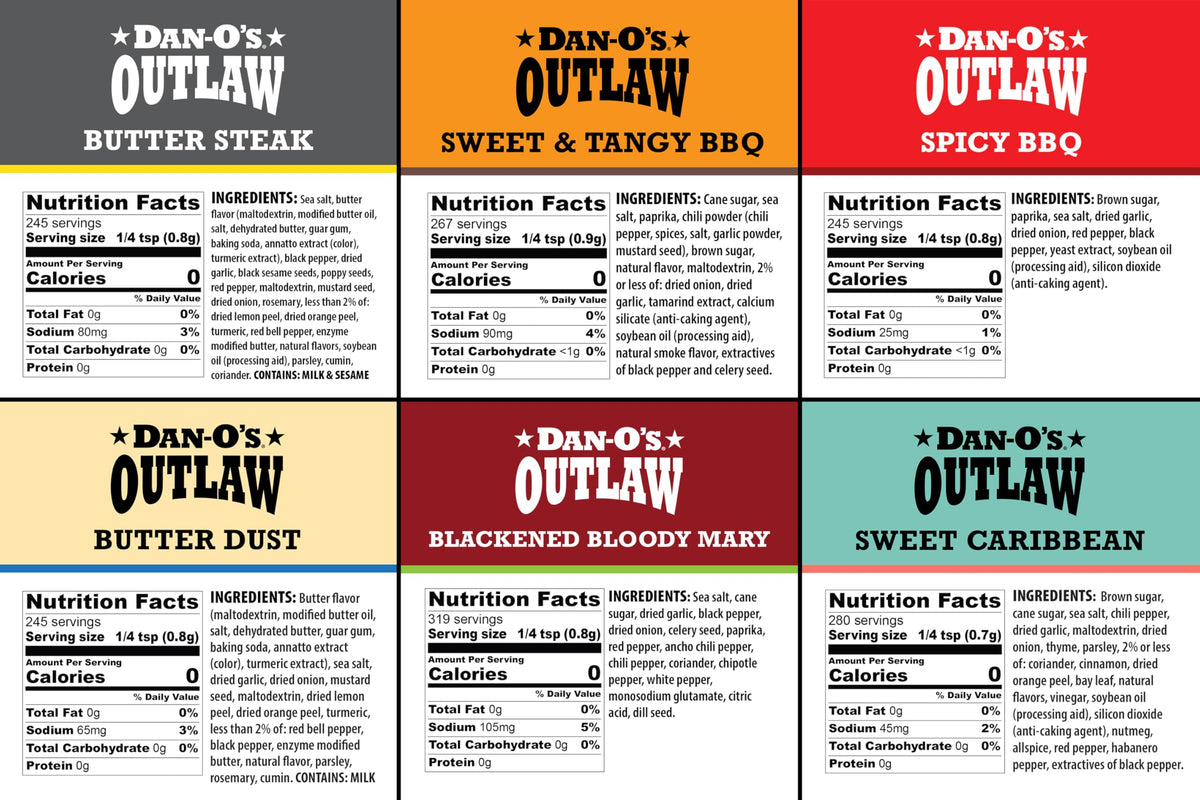 Dan-O's Outlaw ready-to-grill dish image highlights versatile seasoning for meals.