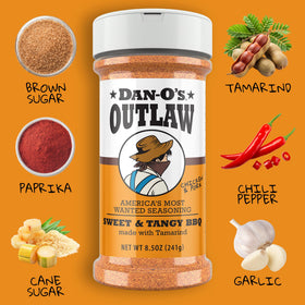 Dan-O's Outlaw Spicy BBQ bottle adds heat and depth to backyard grilling.